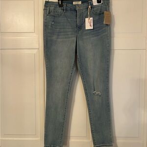 Jessica Simpson Blue Skinny Jeans with Distressed Details